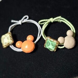 NEW Cute Mickey Mouse Inspired Rings Square Gemstones bracelet match twins set 2